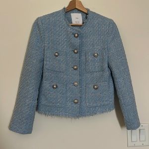 Mango blue tweed jacket